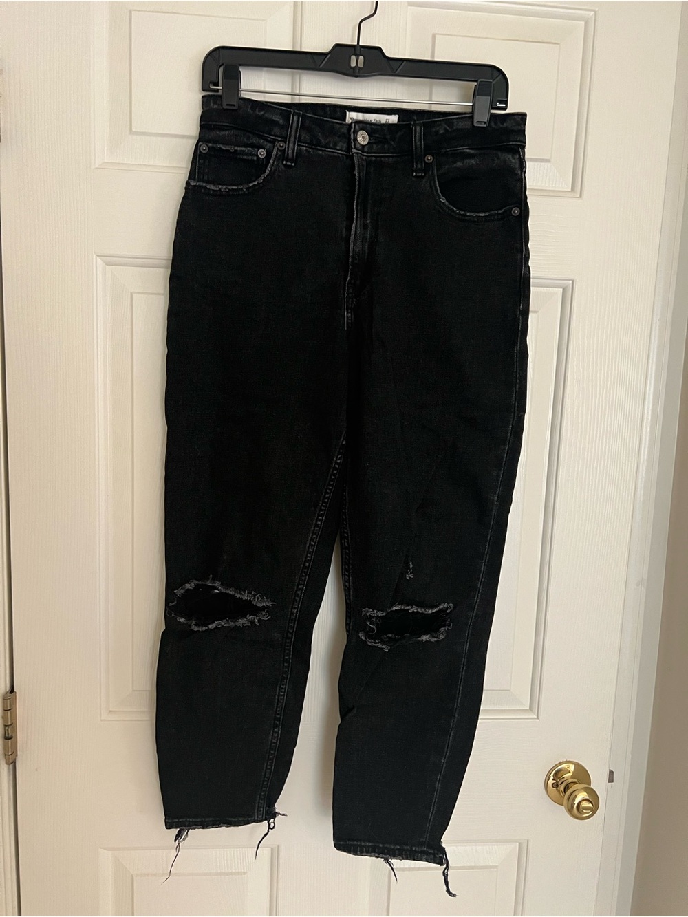 Abercrombie Black Distressed Curve Love Women's Jeans